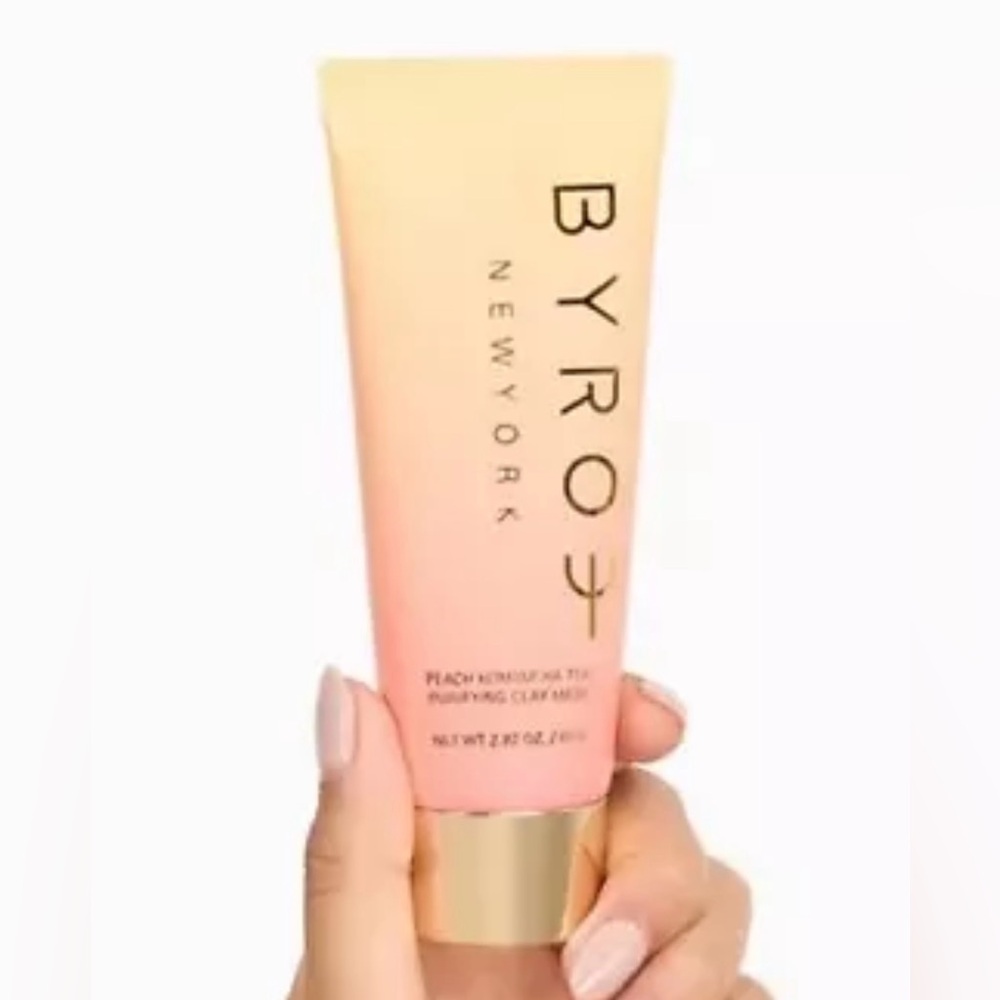Byroe Teatime Purifying Clay Mask Peach Kombucha Tea Infused 2.82 oz Full Sz New